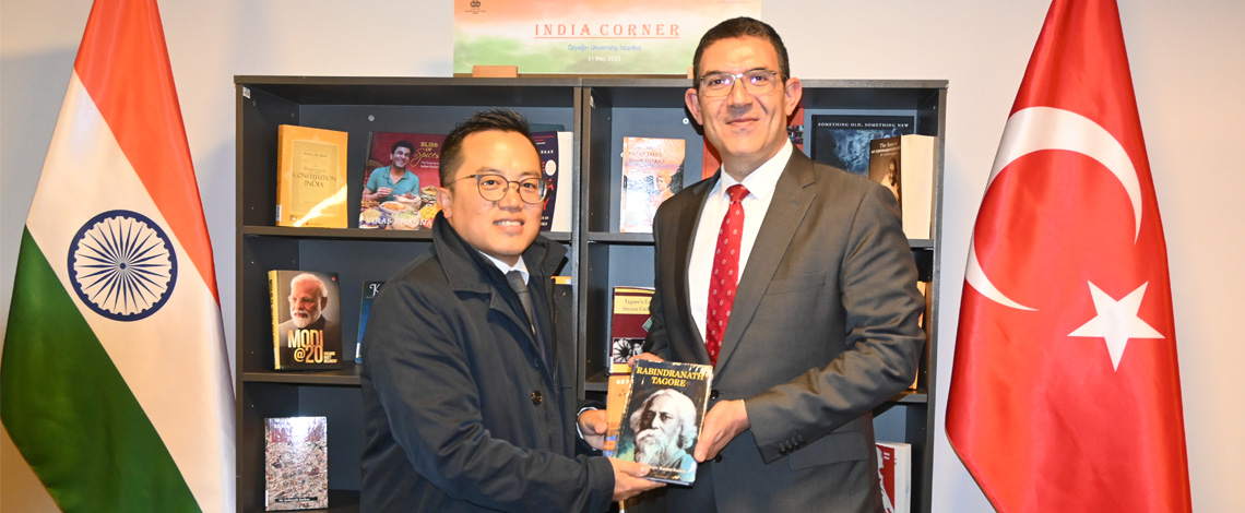 Consul General visited Ozyegin University, donated books to the India Corner and interacted with students
